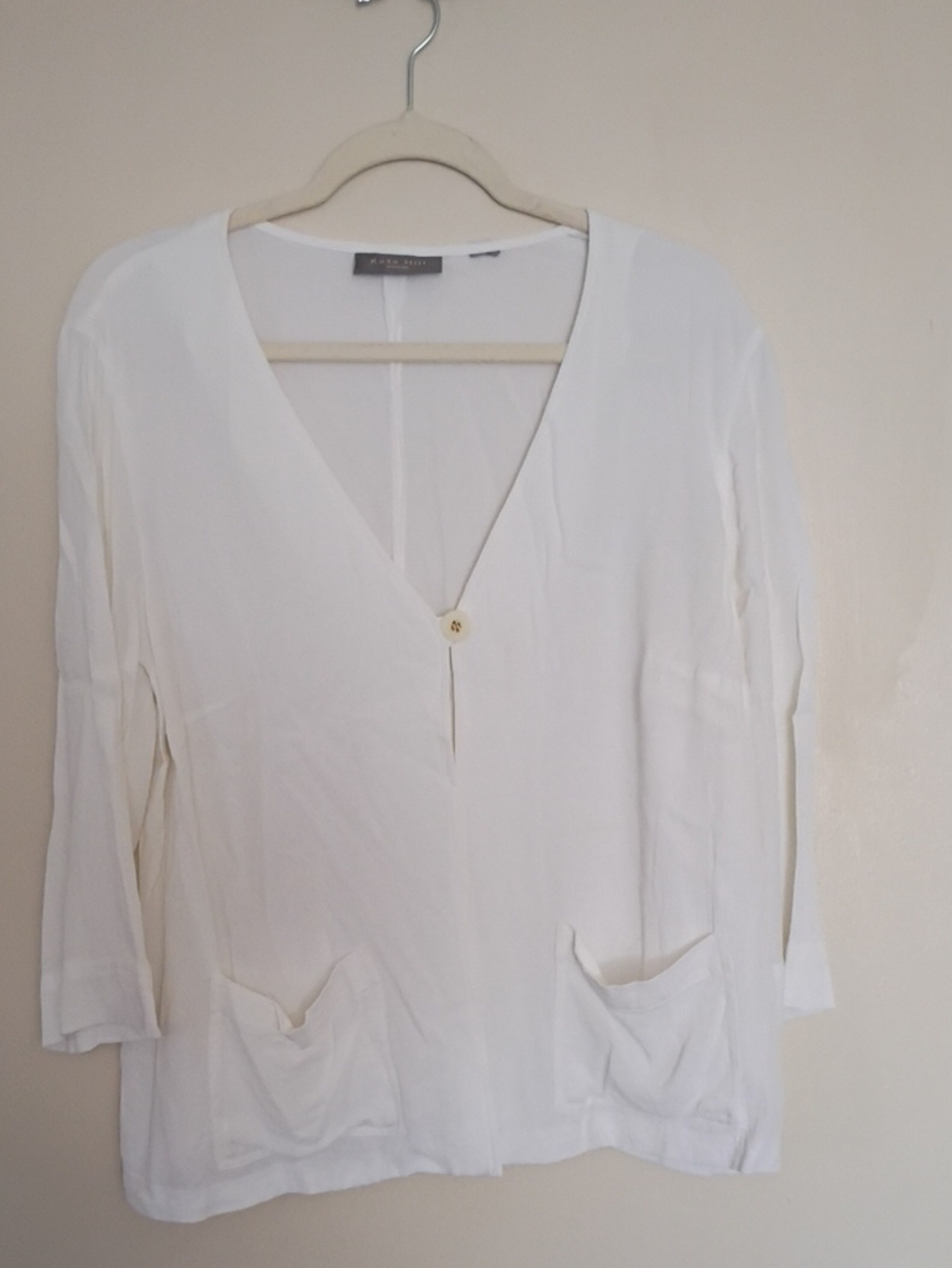 MOVING CLEARANCE SALE Kate Hill Cream Lightweight Cardigan with Front Pockets LG